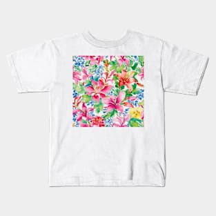 Lillies chinoiserie pattern Kids T-Shirt